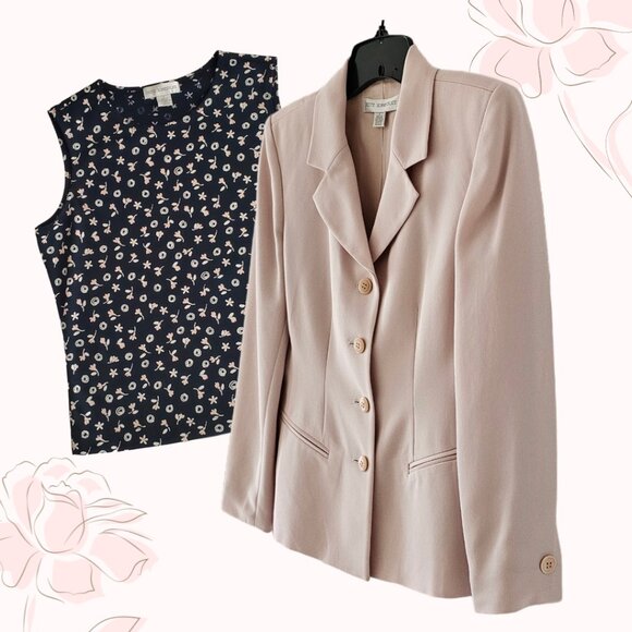 Petite Sophisticate Vintage Single-Breasted Blazer | NWT | 4P | Powder Pink - Picture 8 of 14